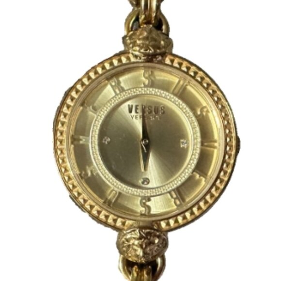 Versus Versace Women\'s Les Docks Two Hand Gold-Tone Stainless Steel Watch 36mm